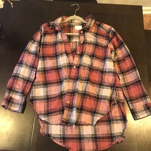 American Eagle Stylishly Ripped Rose flannel